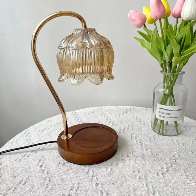 FloralGlass | Elegant Glass Stone Table Lamp