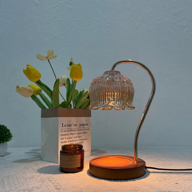 FloralGlass | Elegant Glass Stone Table Lamp