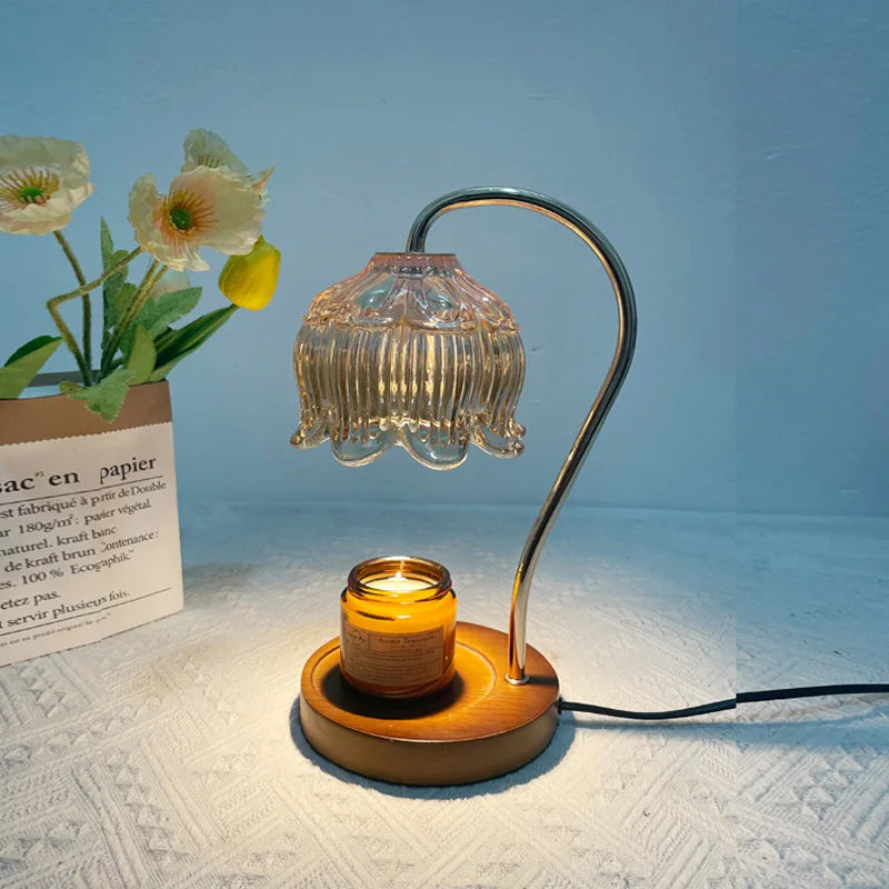 FloralGlass | Elegant Glass Stone Table Lamp