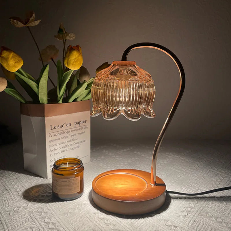FloralGlass | Elegant Glass Stone Table Lamp