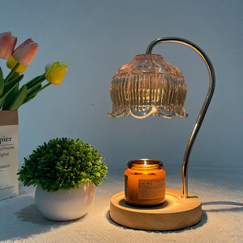 FloralGlass | Elegant Glass Stone Table Lamp