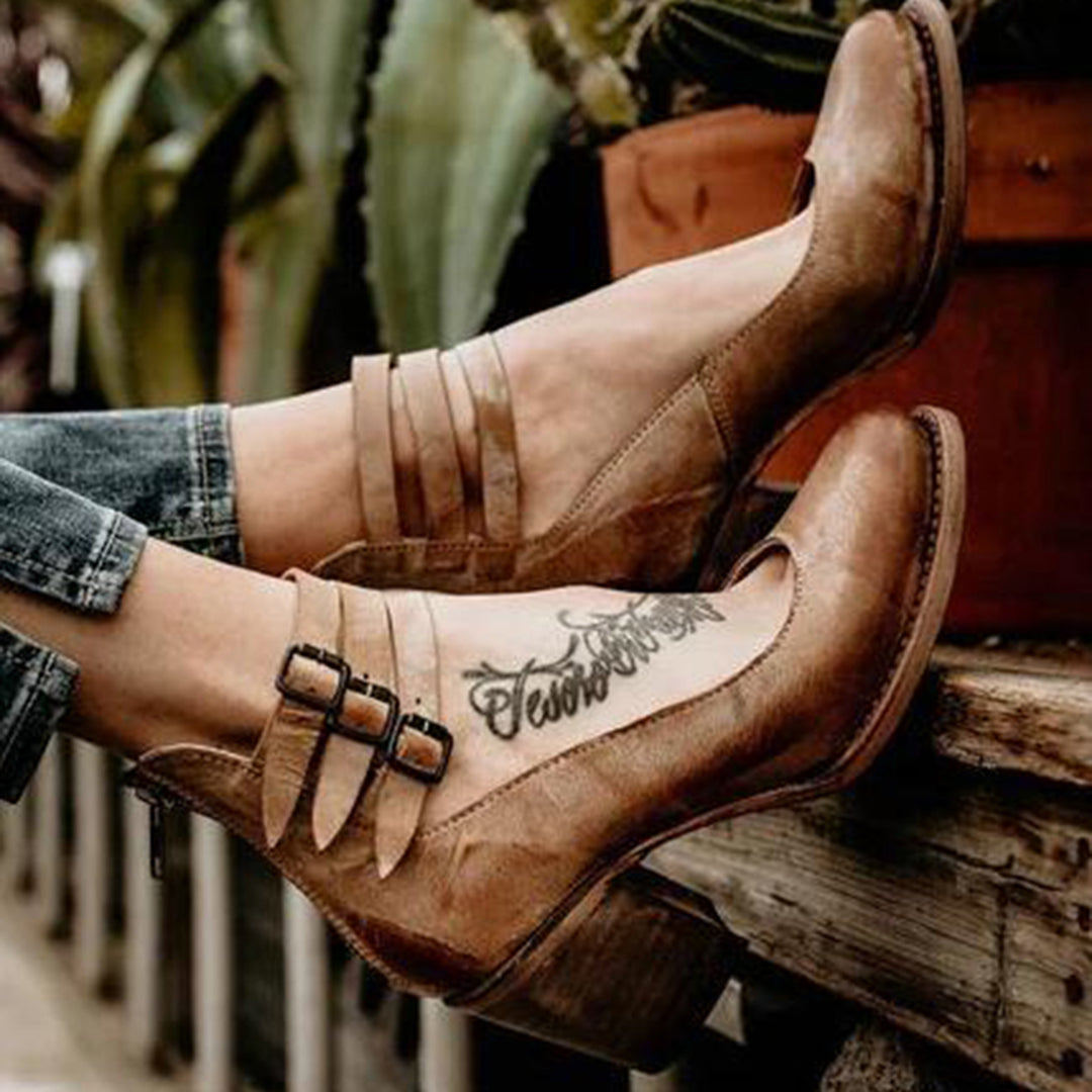 Sina | Elegant Vintage-Style Heeled Sandals