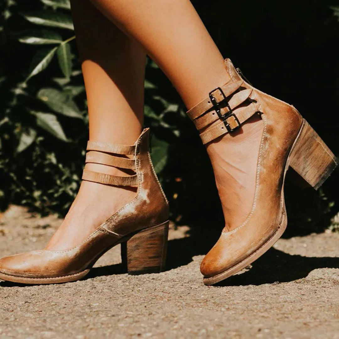 Sina | Elegant Vintage-Style Heeled Sandals