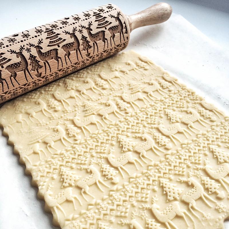 BakeJoy | Rolling Pin with 3D Christmas Patterns6