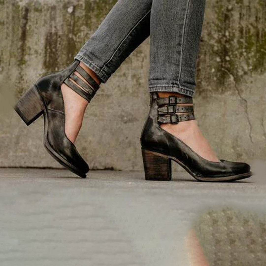 Sina | Elegant Vintage-Style Heeled Sandals