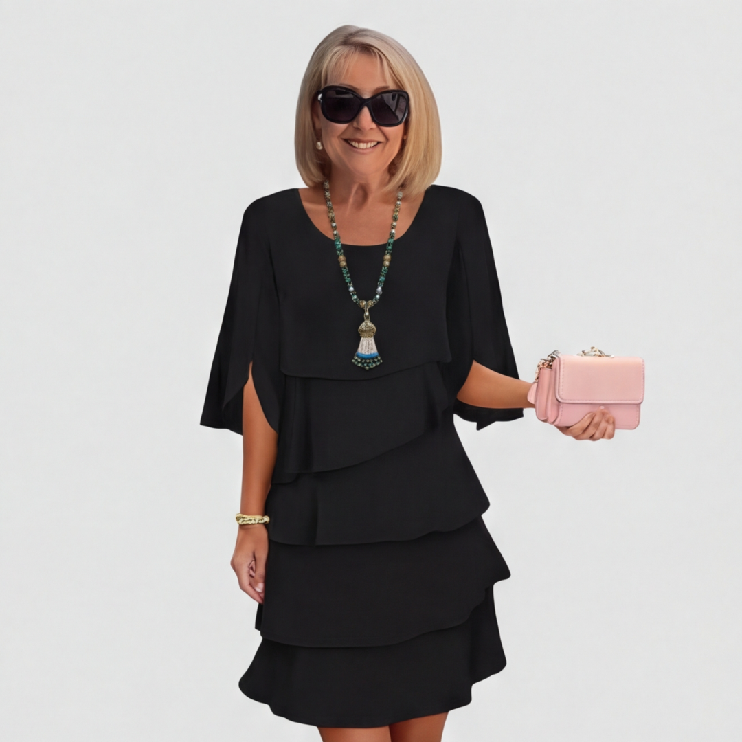 Cascadia - Cascading Tiered Ruffle Wedding Guest Dress