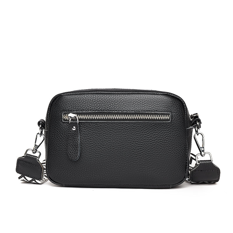 Sleek Compact Black Crossbody Bag for Women with Secure Zipper Closure-3