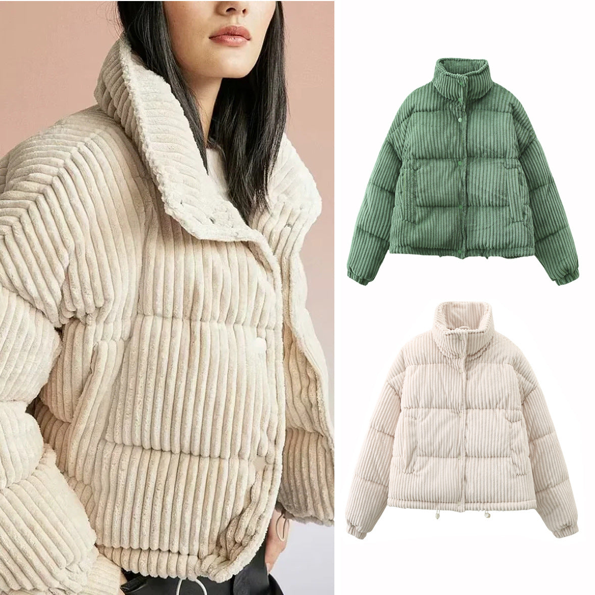 Amore | Women's Jacket – Chic Cropped Puffer Design-5