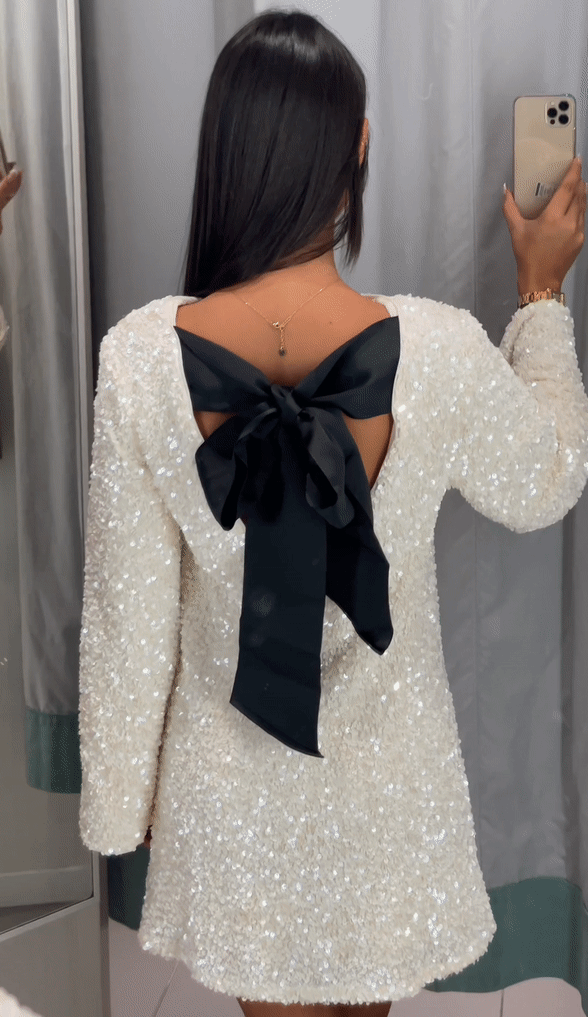 Amélie | Women's Dress – Elegant Back-Bow Design-3