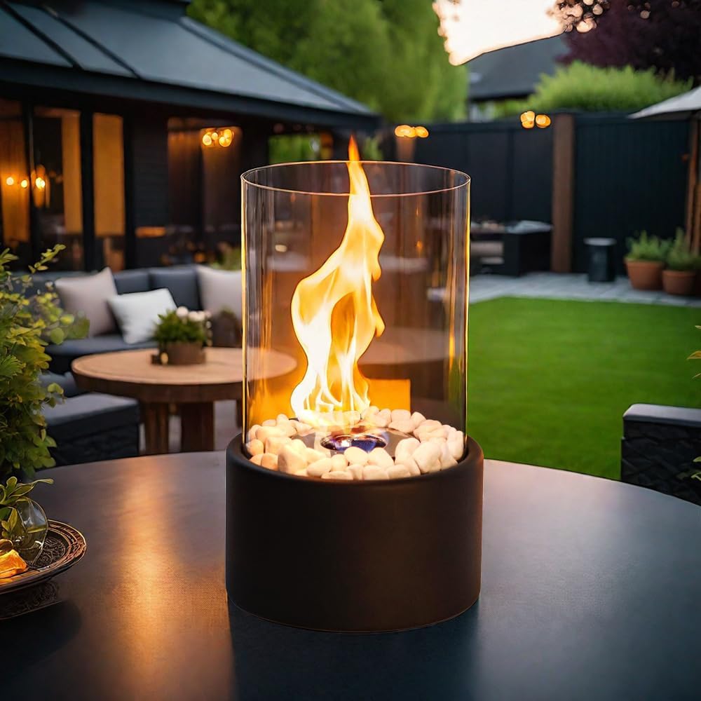 GlowEdge | Portable Glass Fireplace for Modern Indoor & Outdoor Ambience