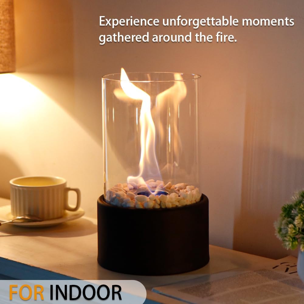 GlowEdge | Portable Glass Fireplace for Modern Indoor & Outdoor Ambience