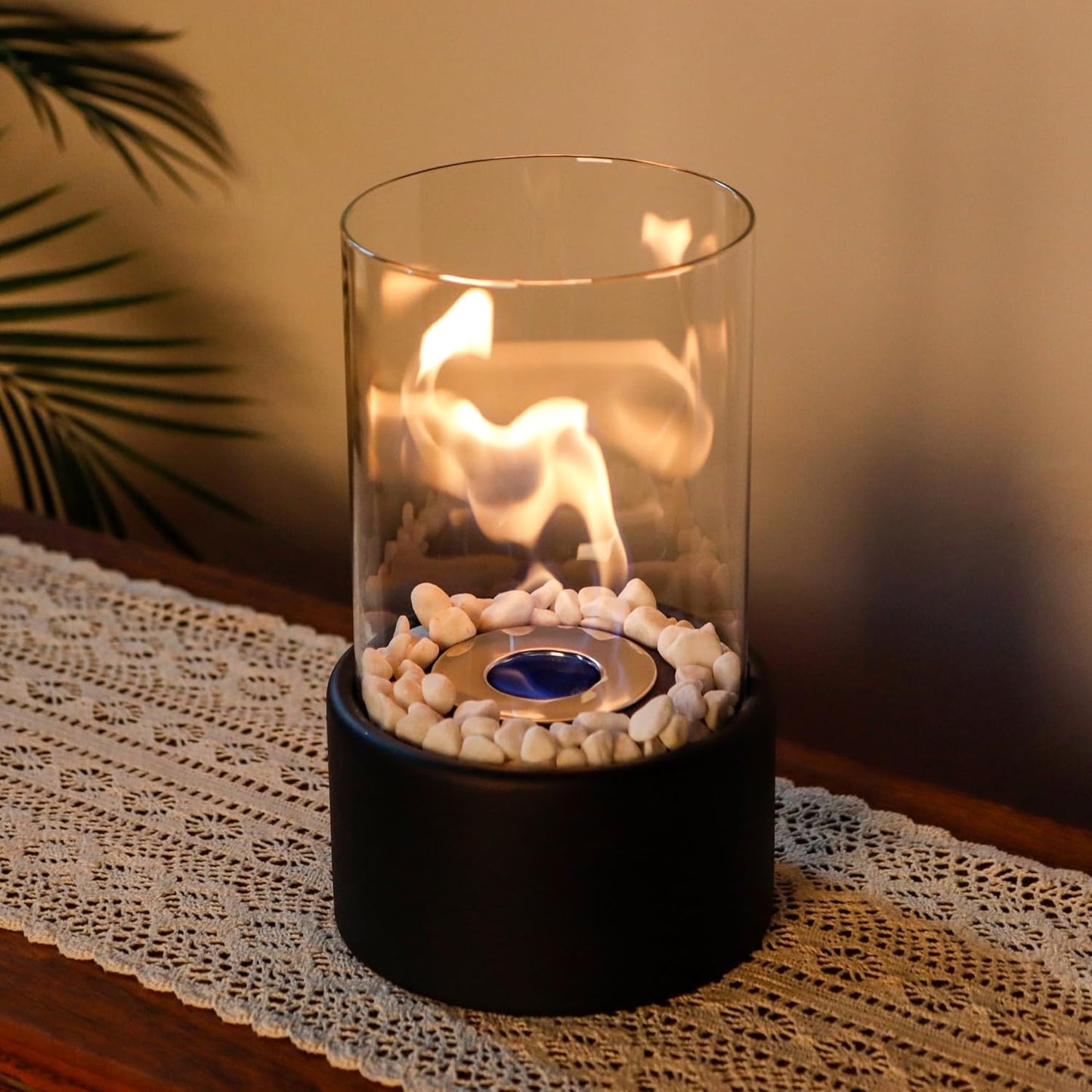 GlowEdge | Portable Glass Fireplace for Modern Indoor & Outdoor Ambience