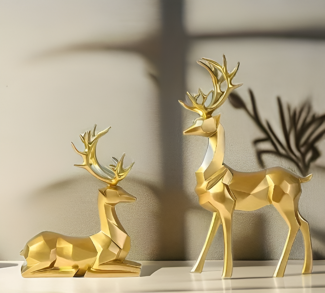 WinterWhimsy | Elegant Resin Reindeer Set