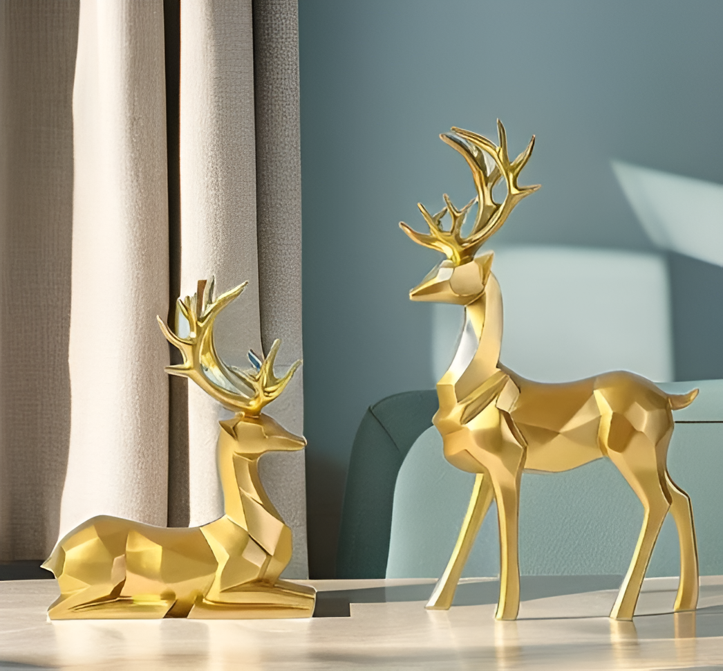 WinterWhimsy | Elegant Resin Reindeer Set