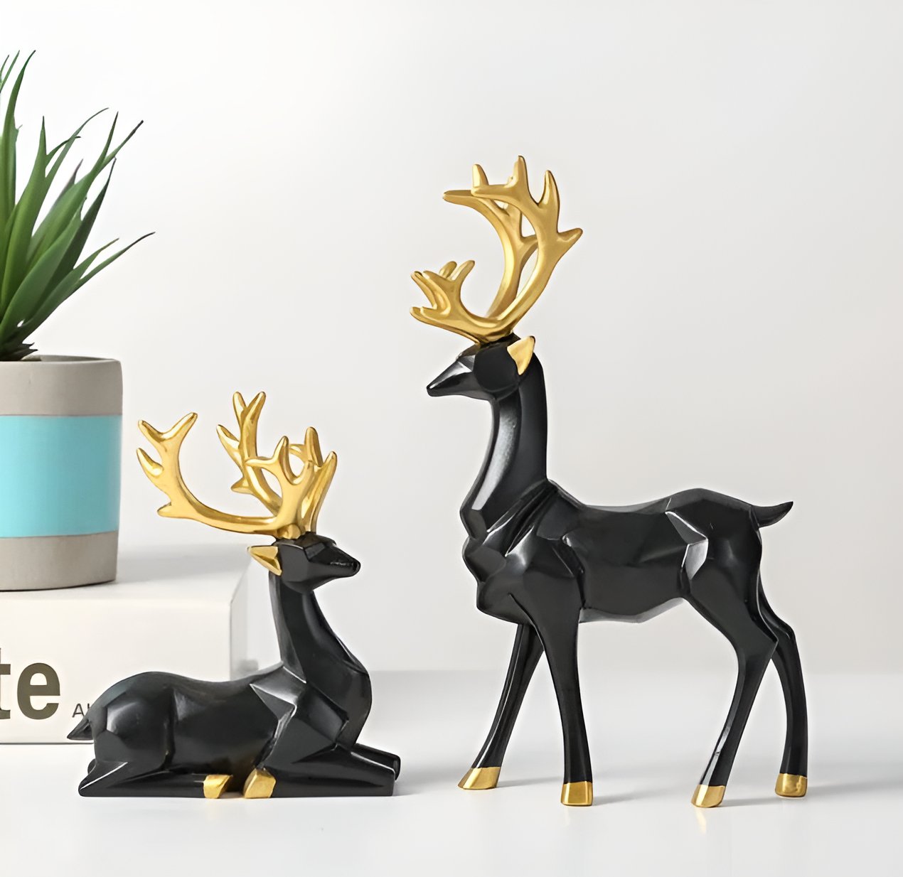 WinterWhimsy | Elegant Resin Reindeer Set