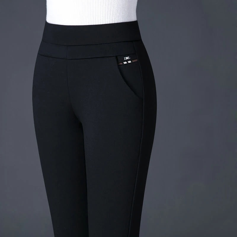 Variant image for Couture-Moda - Women's High-Waisted Stretch Gym Leggings with Faux Pocket Detail-1
