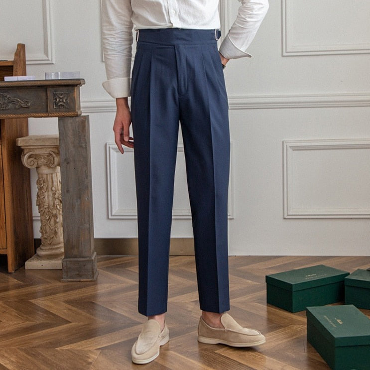 Nathan | Refined Buckle-Waist Trousers | Men’s Fashion
