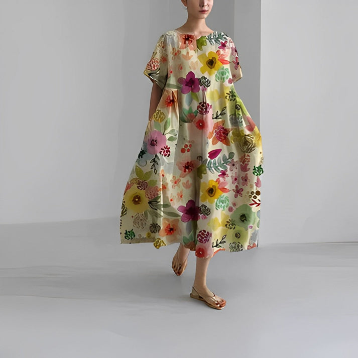 Variant image for Boho Chic Women's Summer Maxi Dress - Floral Print & Loose Fit, Plus Size Available-29