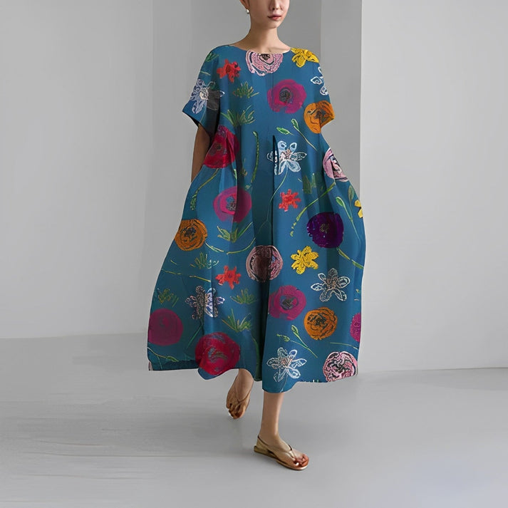 Variant image for Boho Chic Women's Summer Maxi Dress - Floral Print & Loose Fit, Plus Size Available-43