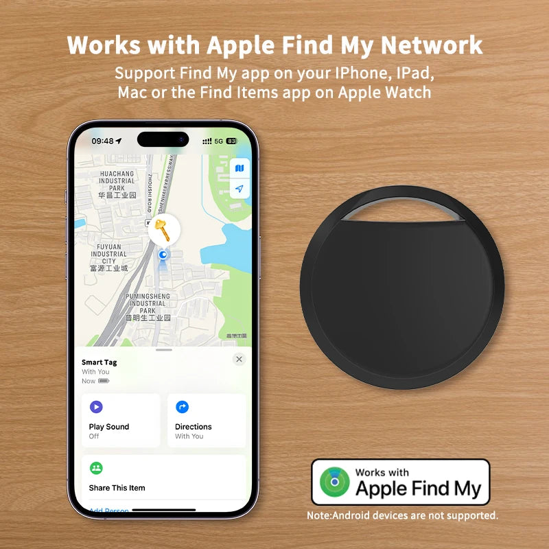 Mini Bluetooth Tracker mit App-Steuerung für Apple Geräte – Ortungsgerät mit Lautsprecher und 50m Reichweite 2