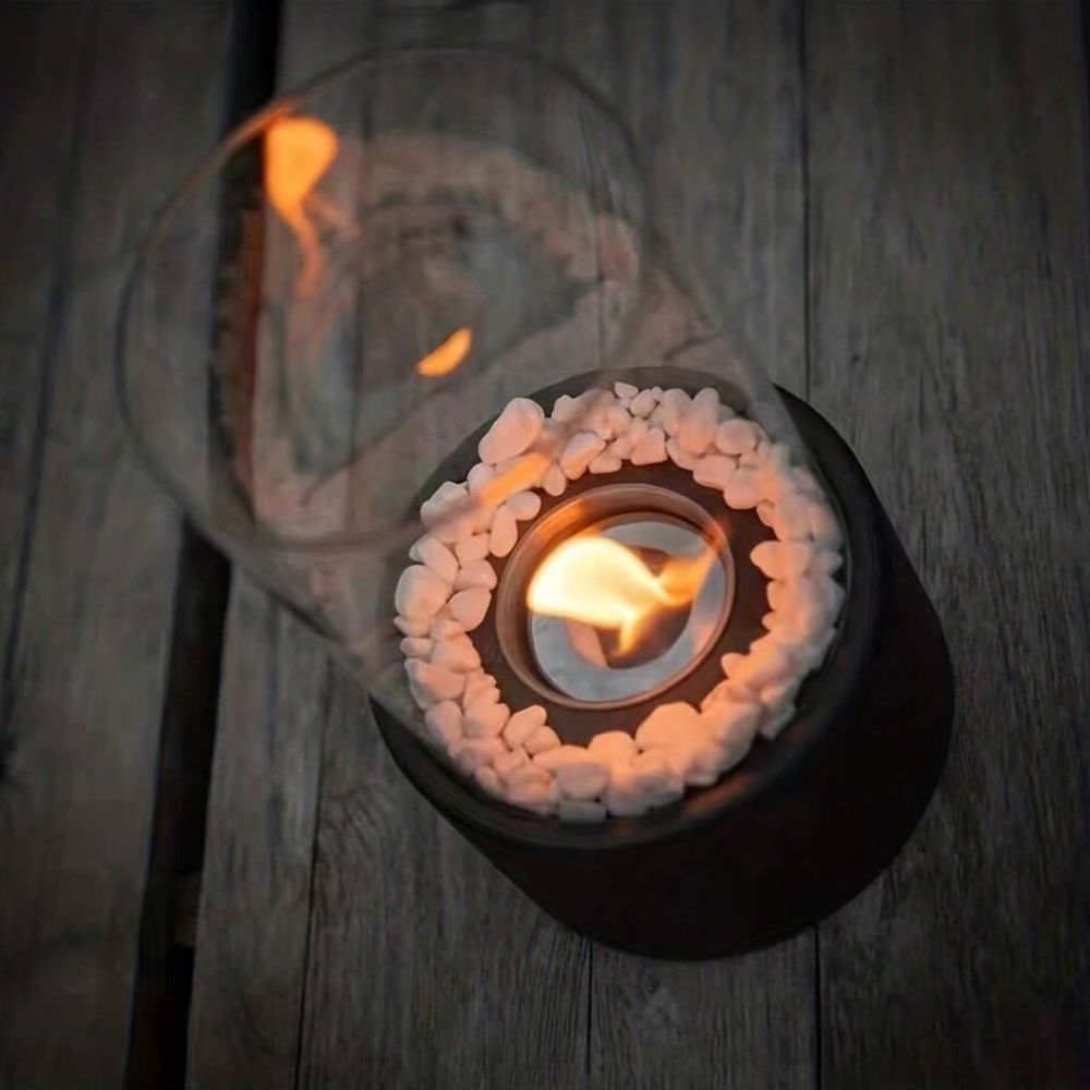 GlowEdge | Portable Glass Fireplace for Modern Indoor & Outdoor Ambience