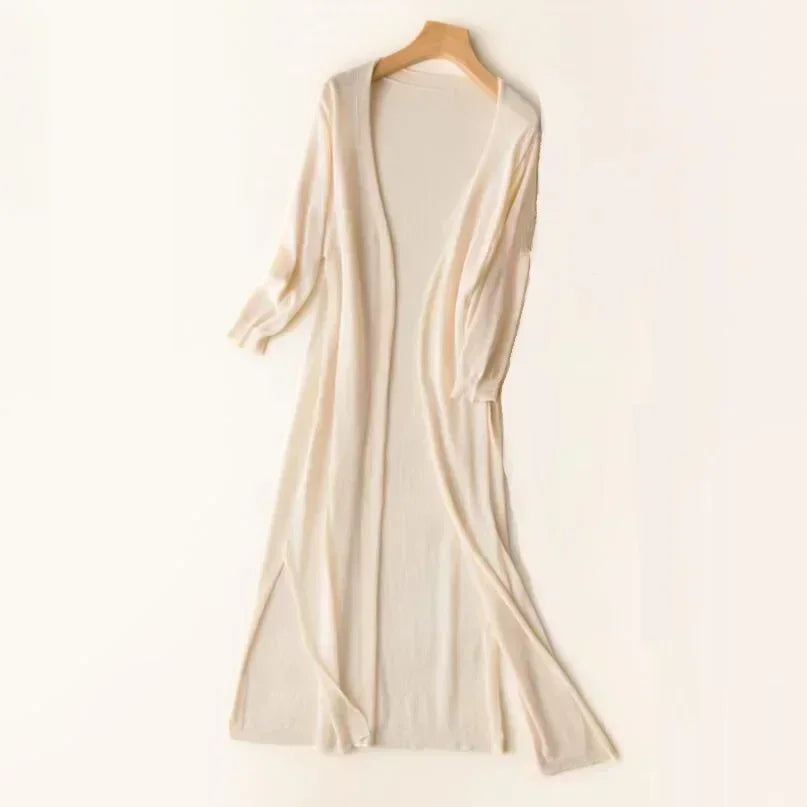Variant image for Couture-Moda Women's Long Cardigan - Lightweight Knit Open Front with 3/4 Sleeves-33