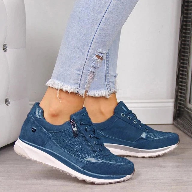 Nadia | Supportive Breathable Zip Trainers | Women