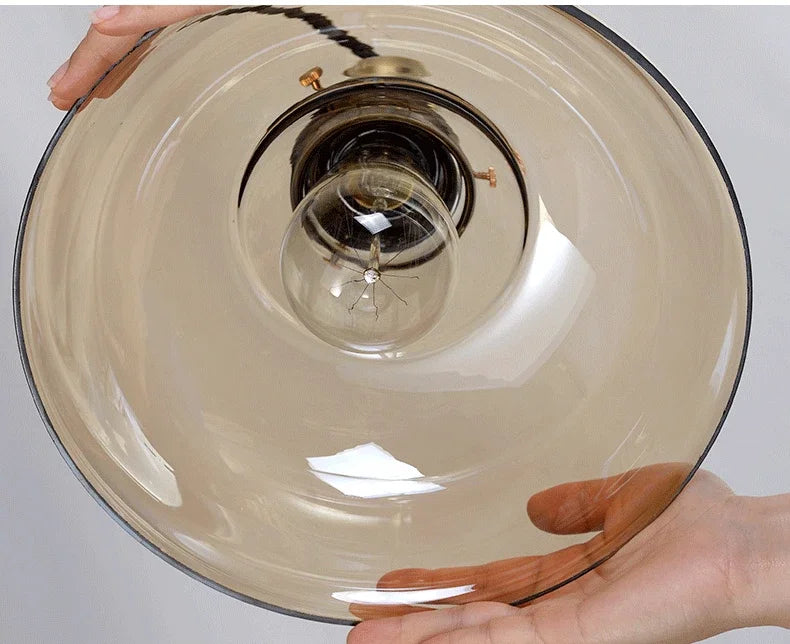 GlintGlow | Vintage Glass Ceiling Light