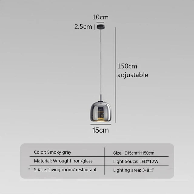 AmberSphere | Modern Glass Ceiling Lamp