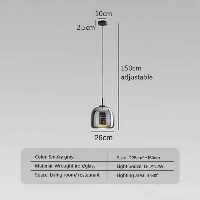 AmberSphere | Modern Glass Ceiling Lamp
