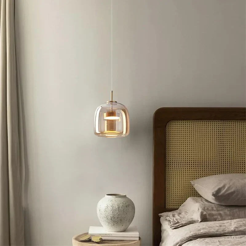 AmberSphere | Modern Glass Ceiling Lamp