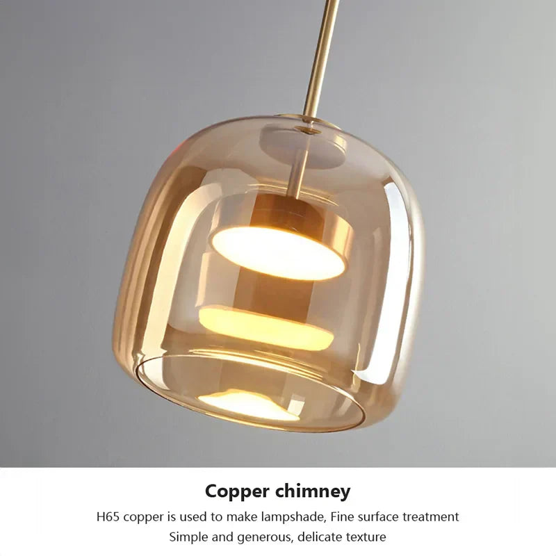 AmberSphere | Modern Glass Ceiling Lamp