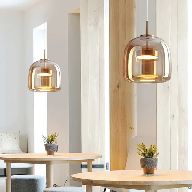 AmberSphere | Modern Glass Ceiling Lamp