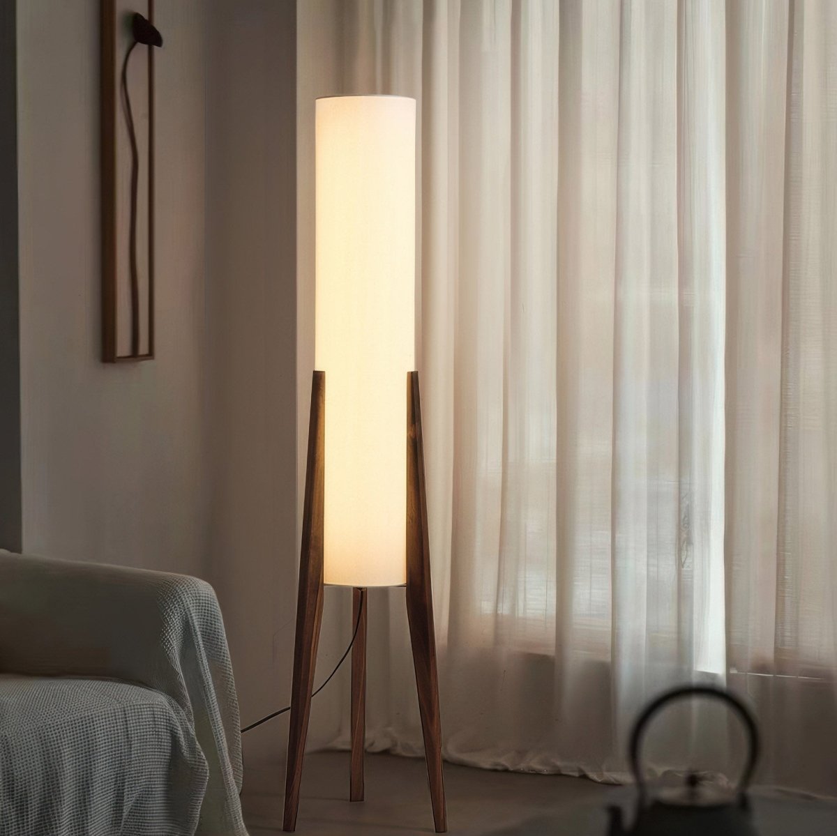 ArborLuxe | Walnut Floor Lamp Solid Wood Art Lamp