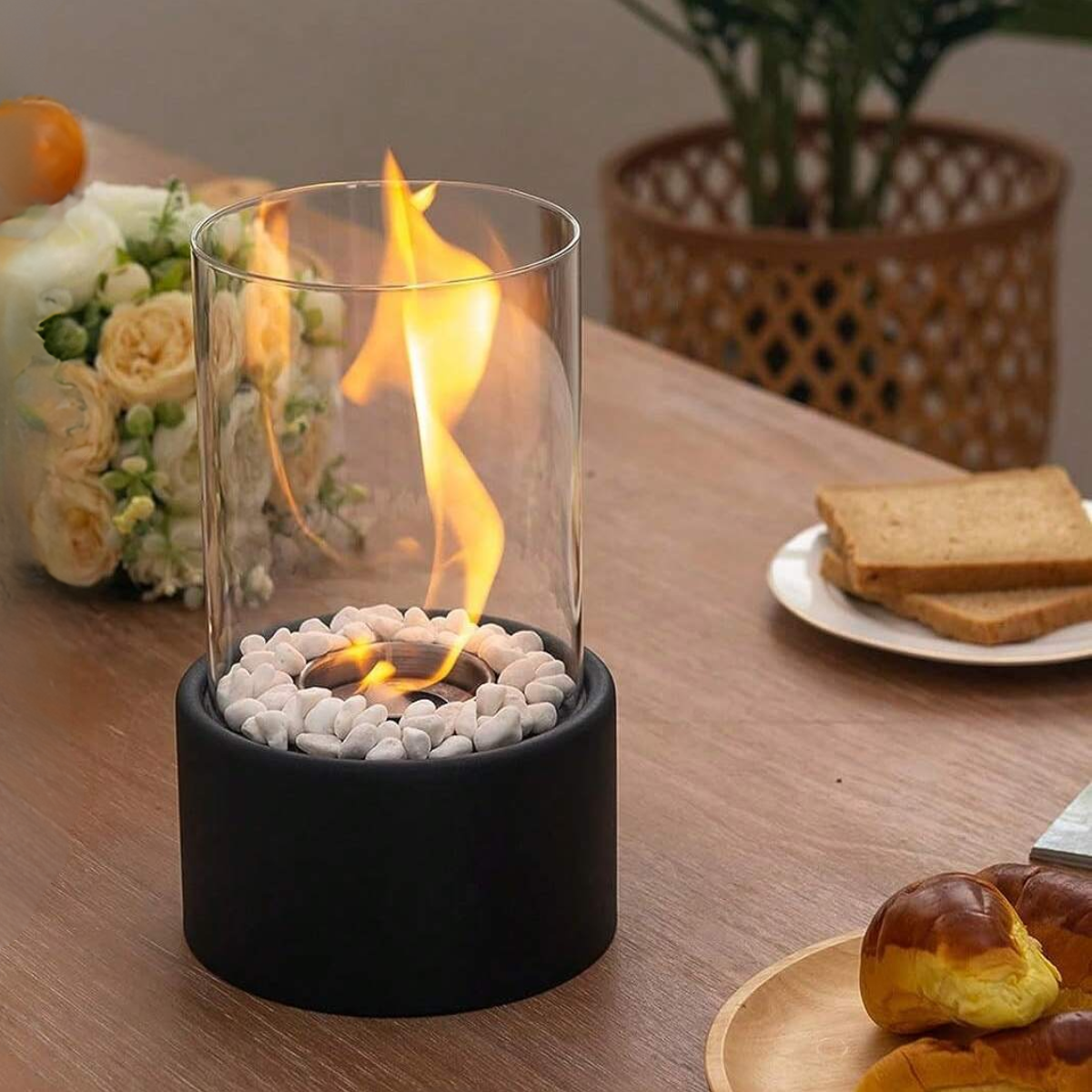 GlowEdge | Portable Glass Fireplace for Modern Indoor & Outdoor Ambience