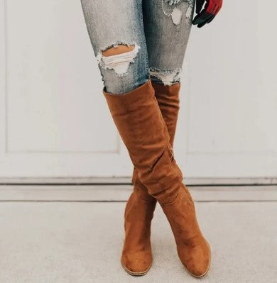 Amélie | Elegant Over The Knee Boots for Women – Stylish Block Heel-3