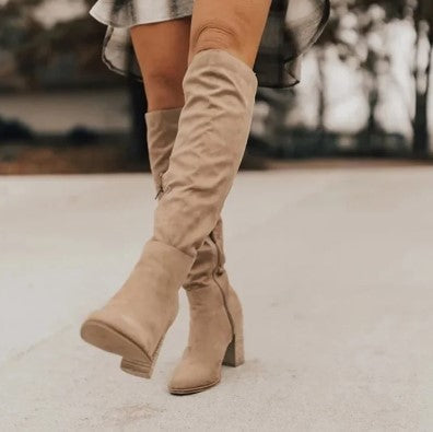 Amélie | Elegant Over The Knee Boots for Women – Stylish Block Heel-2