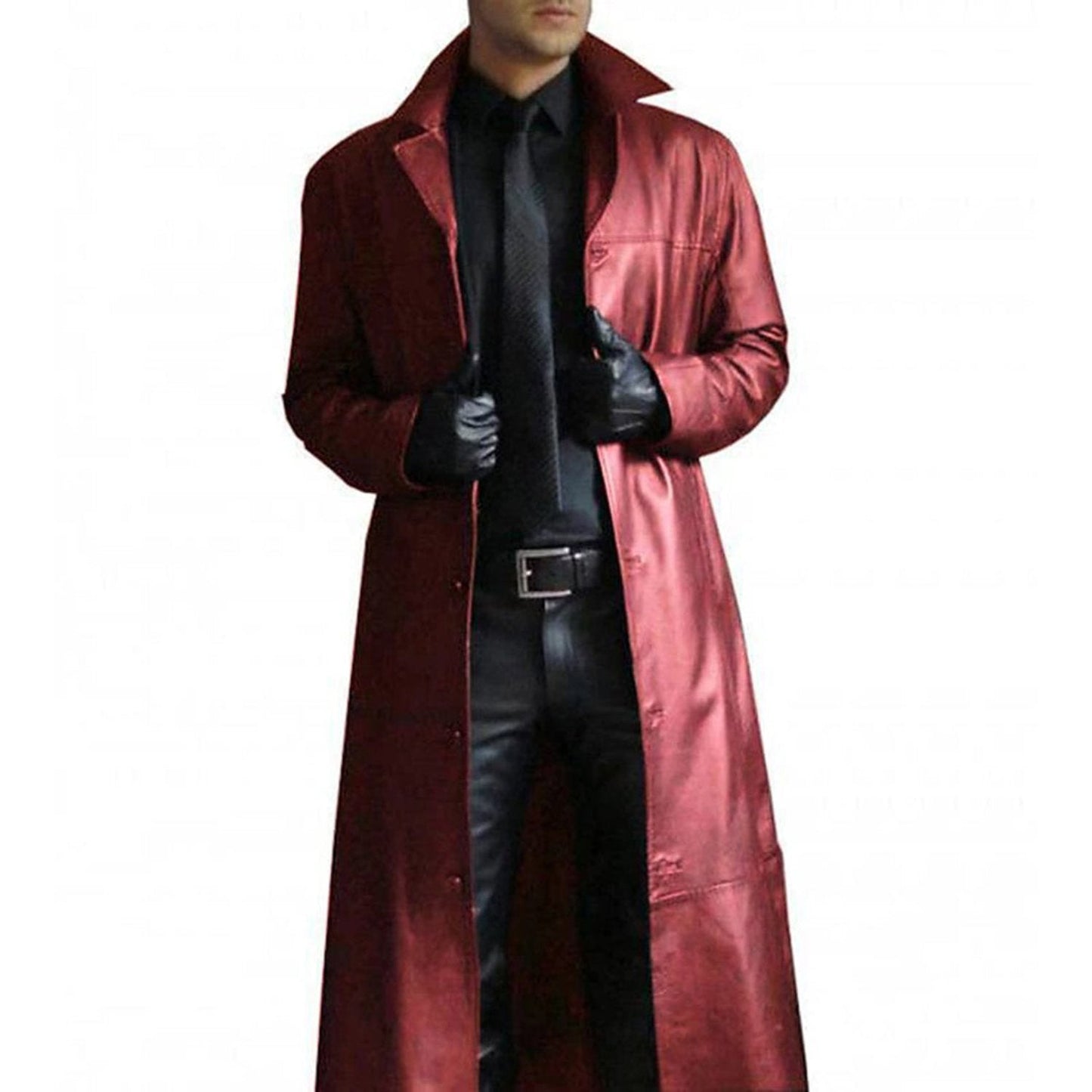 Variant image for Elegant Leather Long Winter Coat Women - Stylish, Cozy Outerwear-19
