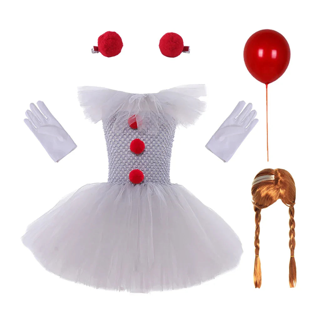 Charlotte | Creepy Clown Tutu Dress – Spooky Halloween Costume