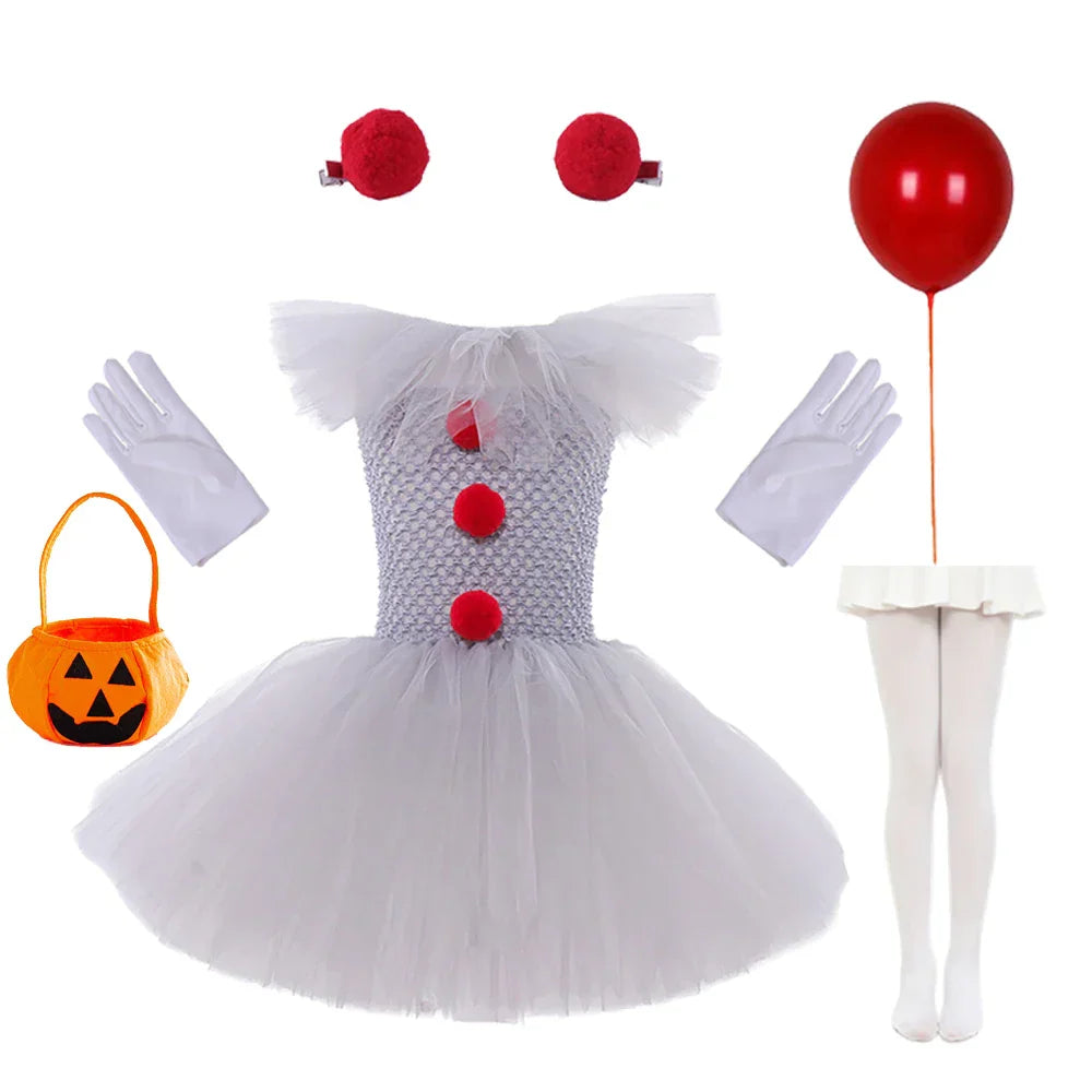 Charlotte | Creepy Clown Tutu Dress – Spooky Halloween Costume