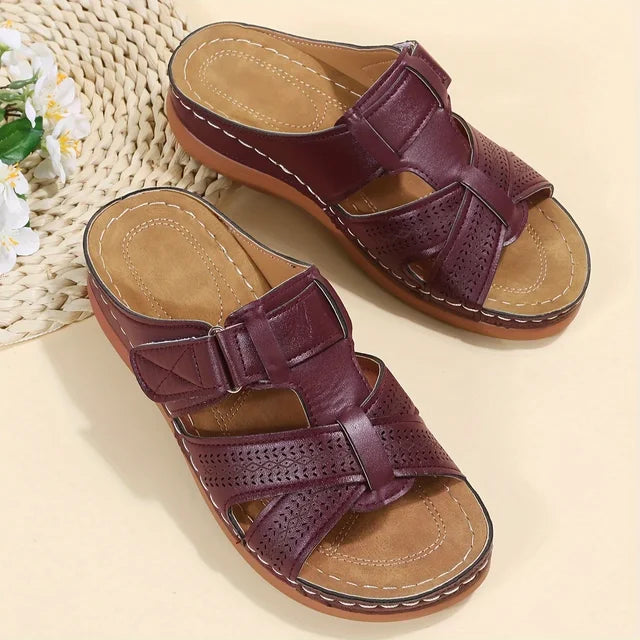 Evelyn | Orthopedic Leather Sandals with Strap Restraint