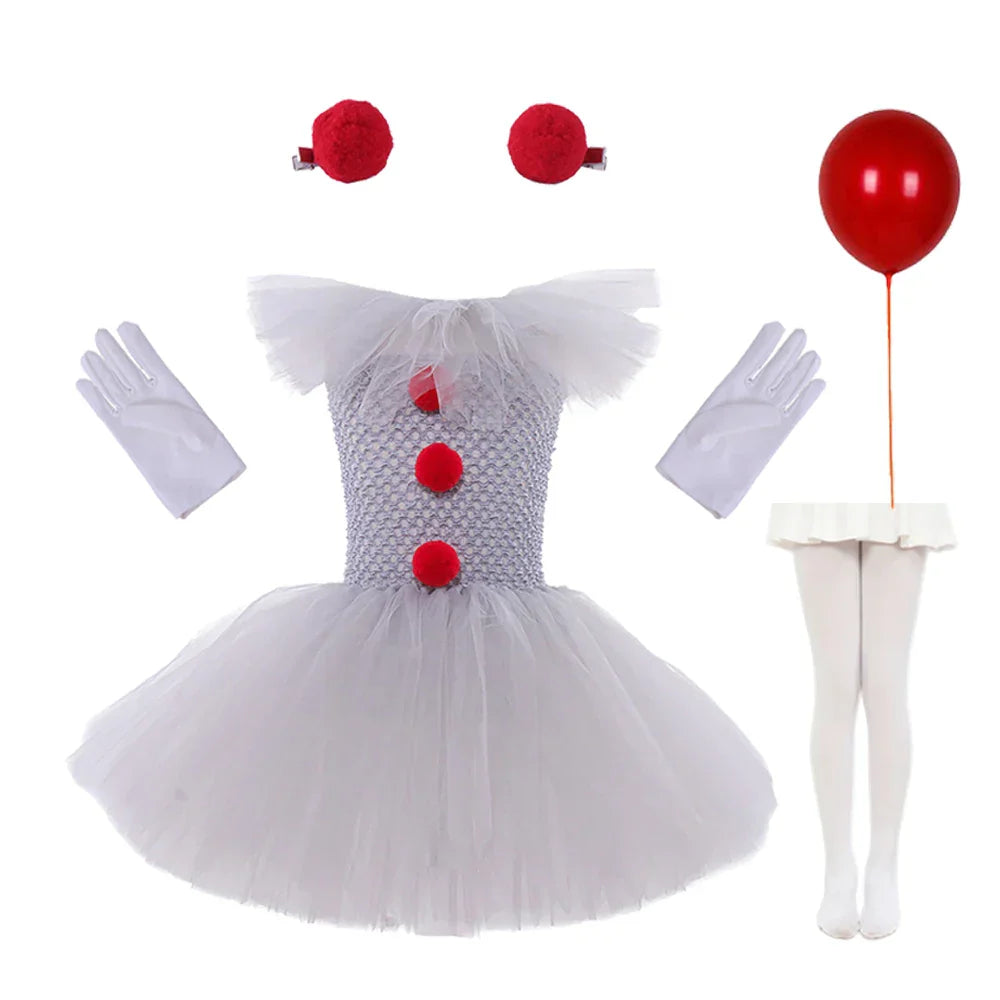 Charlotte | Creepy Clown Tutu Dress – Spooky Halloween Costume