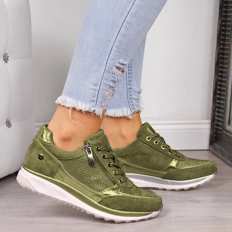 Nadia | Supportive Breathable Zip Trainers | Women