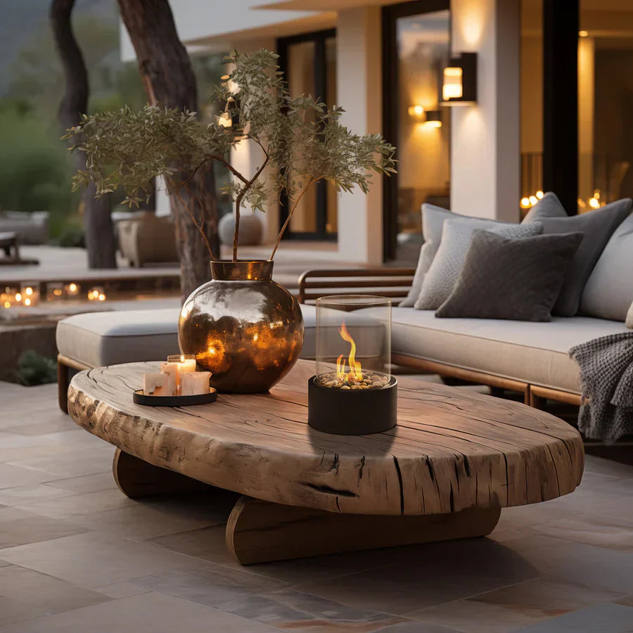 GlowEdge | Portable Glass Fireplace for Modern Indoor & Outdoor Ambience