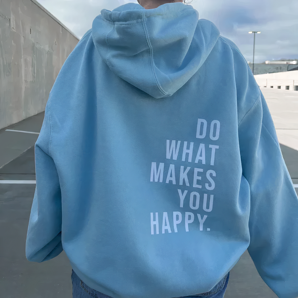 Leandra | Cosy Hooded Sweatshirt with Text Print | Women Fashion