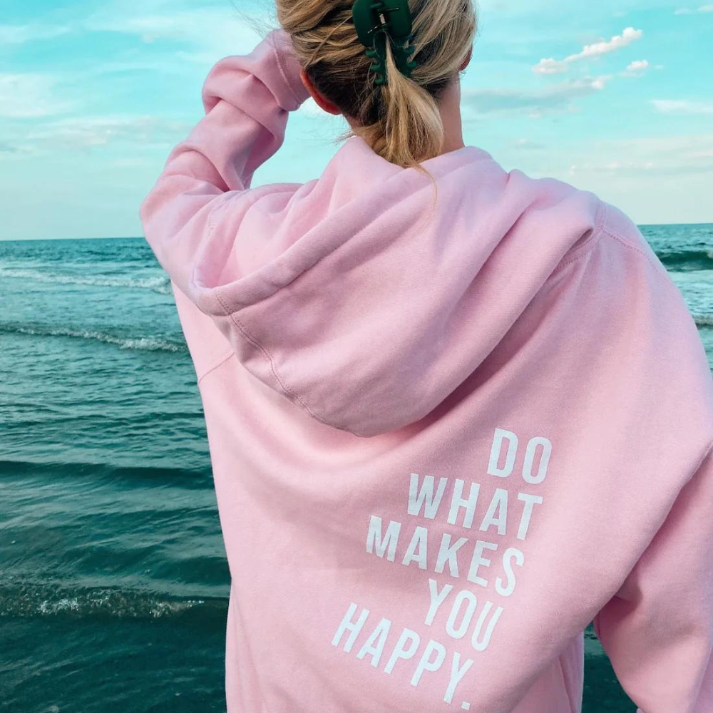 Leandra | Cosy Hooded Sweatshirt with Text Print | Women Fashion