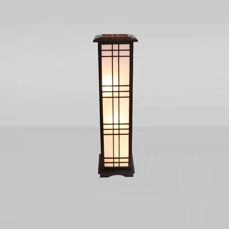 HanLume | Wooden Floor Lamp with Classic Parchment Shade