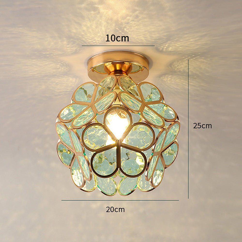 FleurLuxe | Floral Design Glass Ceiling Light for Hallway
