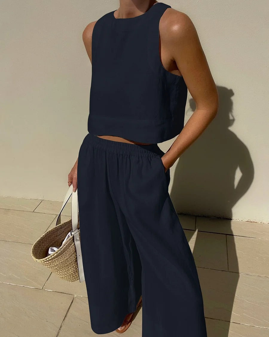 Variant image for Elegant Linen Two-Piece Set - Lightweight, Breathable & Sustainable Women's Outfit-19
