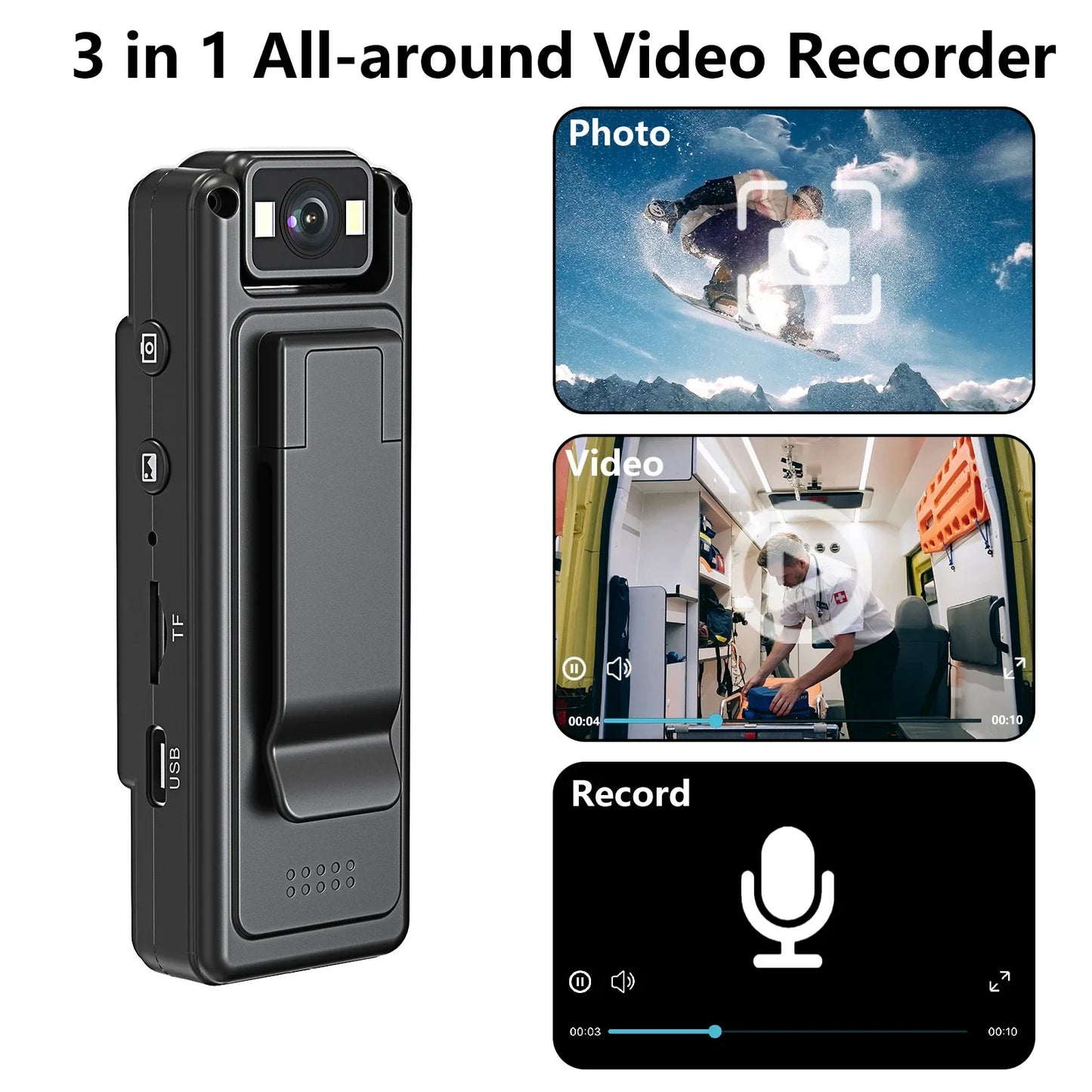 ViewTrack | Compact Bodycam with Loop Recording & Display